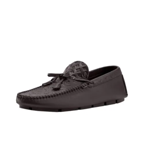 LOUIS VUITTON Драйвер Повседневные кожаные туфли Мужской Коричневый