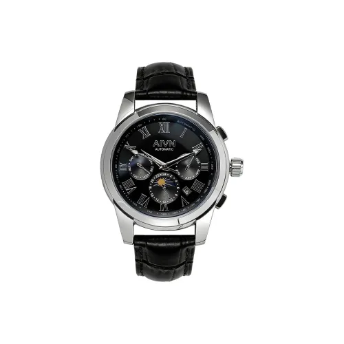 AIVN Механический механизм натуральная кожа ремень часы для мужчин многоцветный циферблат