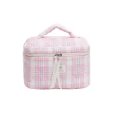 Розовый в клетку ведрообразная сумка 23*14,5*16