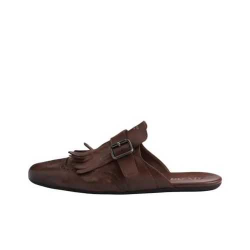 PRADA Нет Особенный Эффект Домашние тапочки Мужской Коричневый