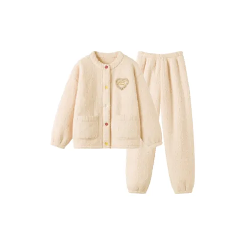 XIAFENYAN Абрикос Молочно-чайный Женские Пижамные комплекты