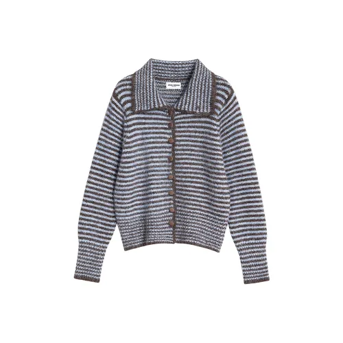 HTMEME Кофейный Синий Женский Свитер