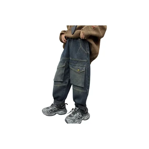 Marcolor Синие Серые Штаны с Флисовой Подкладкой Школьные Джинсы