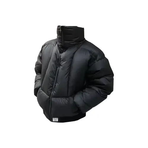 W7H1 Черная ткань ярлык версия унисекс пуховики