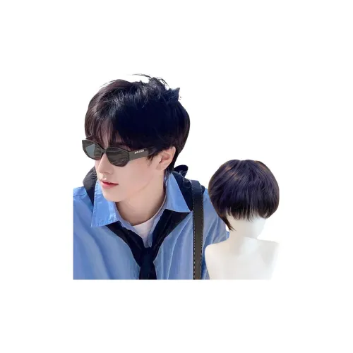 GLUNA Улучшенный Forehead Lace Full Покрытие Differential Cracked Lid Мужская Перука Высокая Температура Пряжа