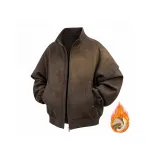 Кофейный [Флисовая подкладка, экстравысокий, куртка из ПУ (полиуретана) кожи]