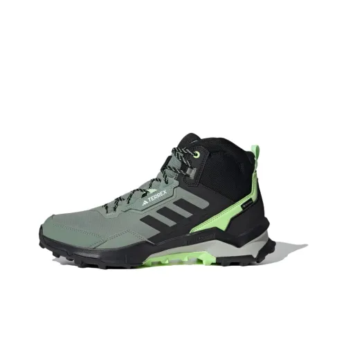 Adidas Terrex Ax4 Gore TEX Амортизация Износостойкий MID Топ Альпинистская Обувь Мужская Зеленый Черный