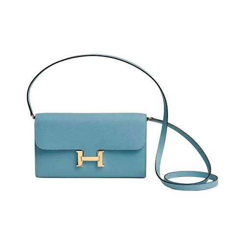 HERMES Constance To Go Epsom Телячья кожа Сумка через плечо Женская D2 Новый Джинсовый синий