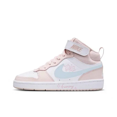 Nike Молочно-синий Персиково-розовый Устойчивый к истиранию Противоскользящий MID Топ Детские Скейтбординги Подростки