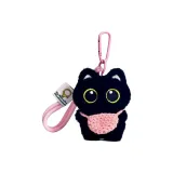 [Розовая сумка через плечо + розовый шнурок] Маленький черный кот