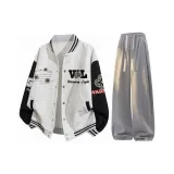 Белый, серый + светло-серый, K [двойной, с флисовой подкладкой, термический]