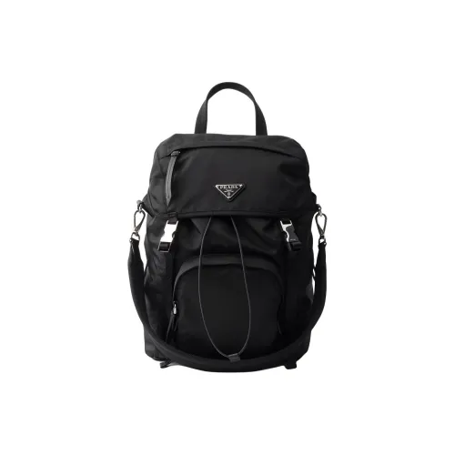 PRADA Nylon Backpack Unisex Black