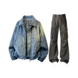 Синий [утолщенный и с флисовой подкладкой] + табачный коричневый джинсы