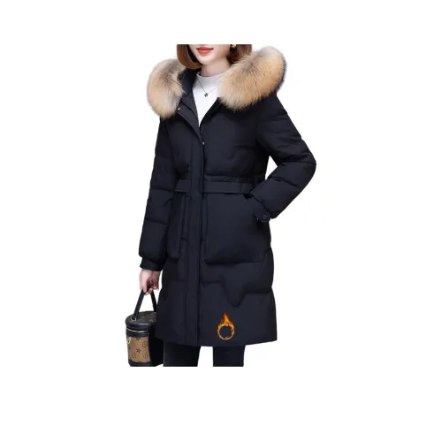 MOUSIDEYOUHUO Пуховик с меховым воротником женский
