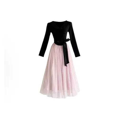 SECFLY OFFICIAL Длинное платье с длинными рукавами женское