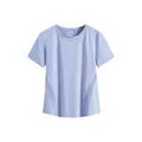 Кремовый, синий, с короткими рукавами