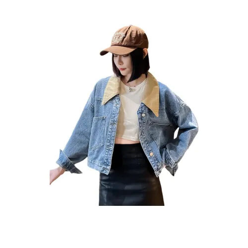 Tonlion Светло-синие Женские Джинсовые Куртки