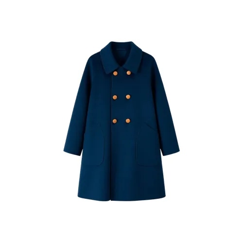 COVER TIME Темно-синий Женское пальто