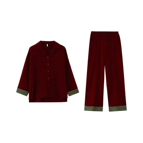 XIPOPIN Весна-осень Сезон Пижамы и Домашней Одежды Мужской Красный Зодиакальный Год