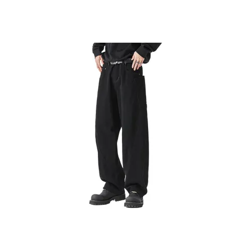 YINLANGSHIJIA Ink Black Men's Jeans