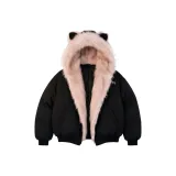 Чёрный с розовыми круглыми ушами