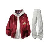 Бургундский + Светло-серые штаны