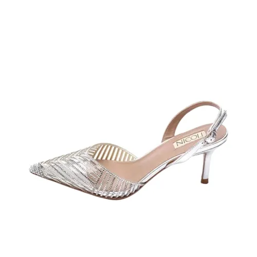 NICOLI Elena Высокие каблуки 7 см Женские Серебряные