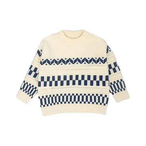 IMAU Белый Синий Унисекс Свитера