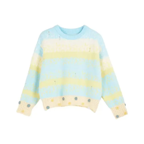 SYEEE WITH U Желтый Синий Женский Трикотаж