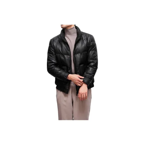 FRANBERG Черные Мужские Кожаные Куртки