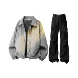 Серый [утолщенный и с флисовой подкладкой] + черные джинсы