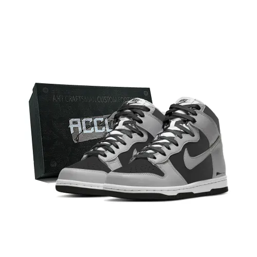 Nike Dunk Легкий визуально увеличивает рост Высокие кроссовки для скейтбординга Мужские Черный Серый