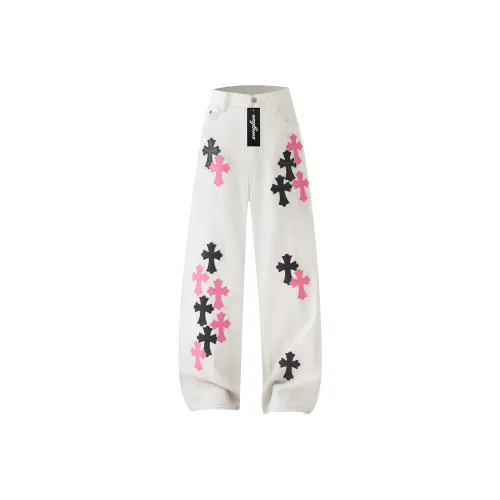 Songlan Белый Унисекс Джинсы