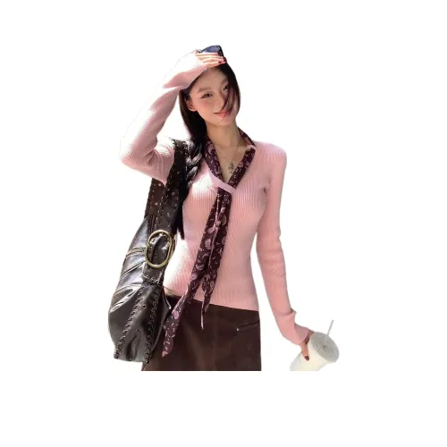 Cotton Gene [Розовый] Шелковый шарф Женские трикотажные