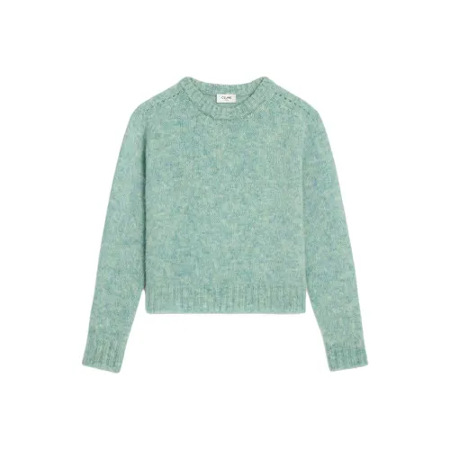 Celine Холодный мятный зеленый женский свитер