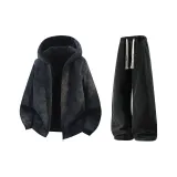 Чёрный + Чёрный Джинсы с Флисовой Подкладкой