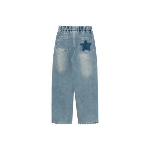 Marcolor Светло-синие штаны с флисовой подкладкой школьные джинсы