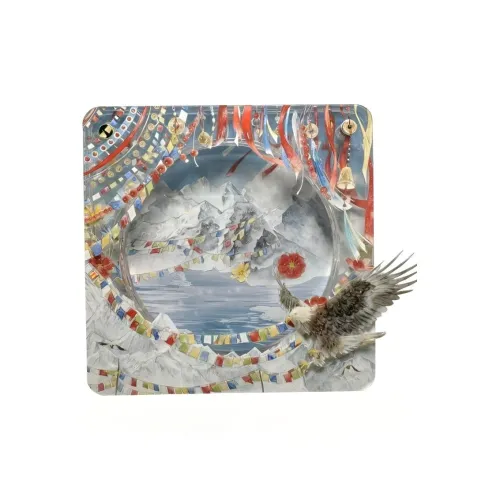 QIQI Снежные горы Акриловые сувениры и украшения Значок Встроенная память Аксессуары для аниме и игр