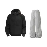 Черный свитшот + серые спортивные штаны