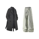 Серый + Желтый Грязь Джинсы с Флисовой Подкладкой