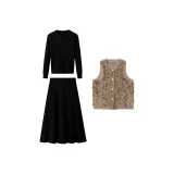 Черный + Верблюжий цвет жилет