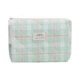 Зеленый в клетку восьмиугольный клатч 23,5*7*17