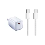 [Ледяной Кристалл Белый] Быстрая зарядка 30 Вт, одиночный порт + кабель для быстрой зарядки 1 м