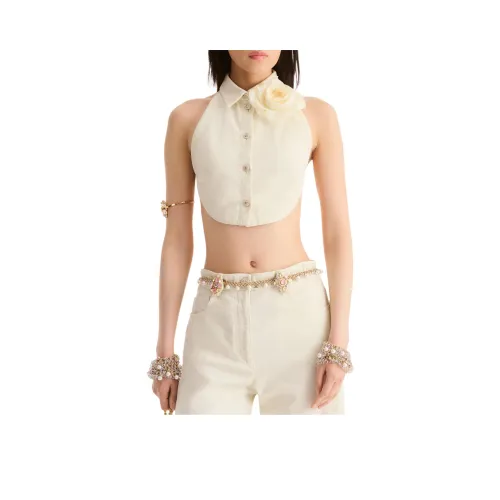 Chanel Светло-желтый Женский Короткий Топ