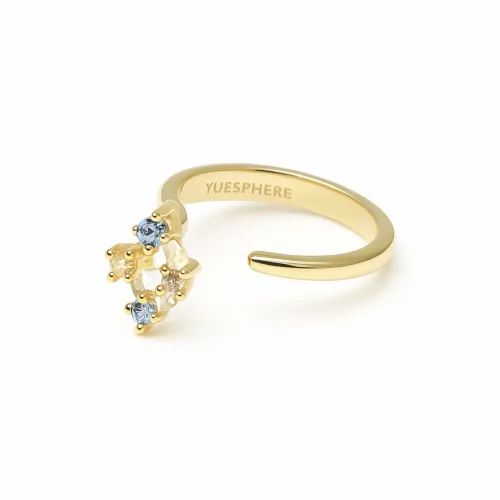 YUESPHERE Кольца из стерлингового серебра 925 пробы с золотым покрытием женские
