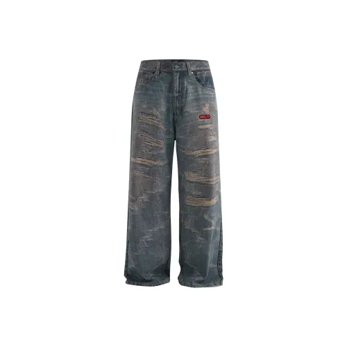 POSIYING Винтажные синие унисекс джинсы