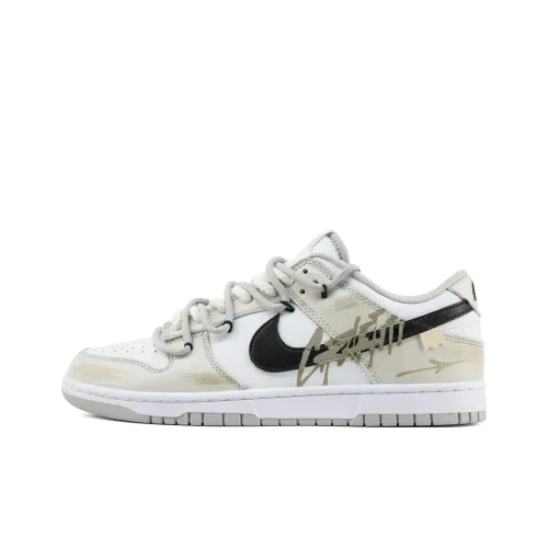 Nike Dunk Легкий визуально увеличивает рост Низкие кроссовки для скейтбординга Мужские Белые Серые Желтые