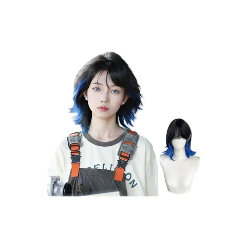 GLUNA Модный Окрашенный Волк Ласточкин хвост Flounder Голова Перука Унисекс Высокая Температура Пряжа