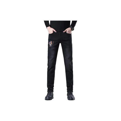 VSSYR Черный флис Унисекс Джинсы