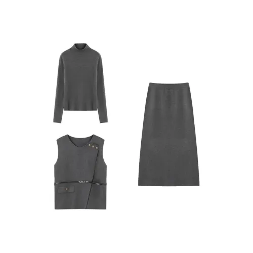 XWI Темно-серый женский комплект с юбкой
